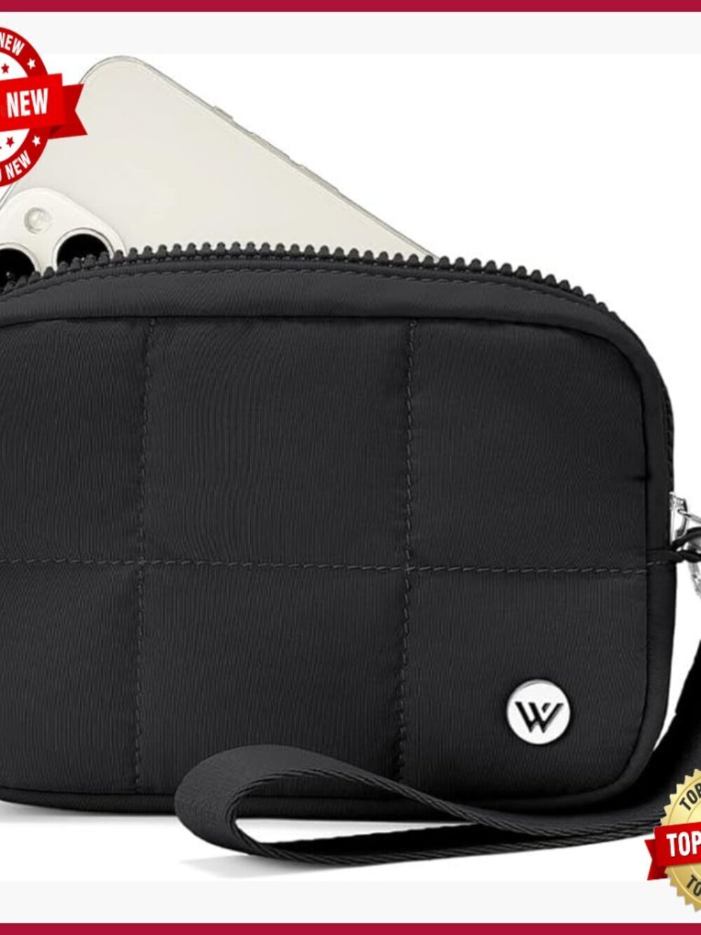 Quilted Puffer Tote Crossbody Bag with Wristlet Wallet, Lightweight Nylon